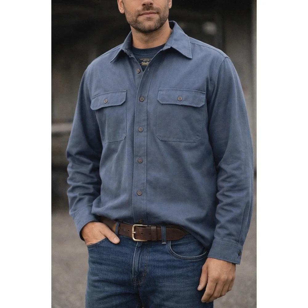 Levi's Shirt Jacket Overshirt Slate Blue Workwear Button Up Utility Men‎ M